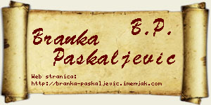 Branka Paskaljević vizit kartica